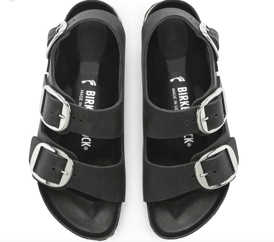 Birkenstock Milano Big Buckle Leather Triple Black 42 Shoes, Men's (Size 9)