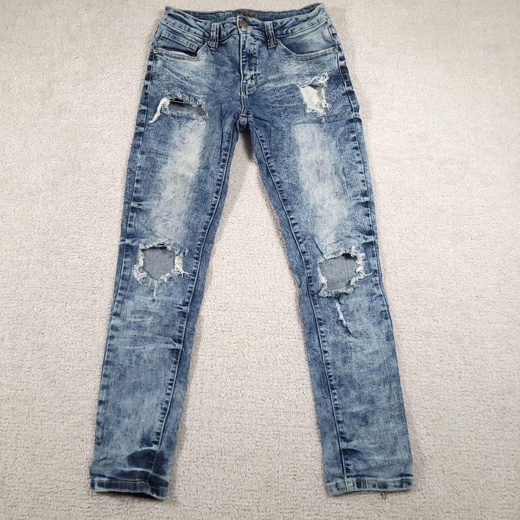 BKE BKE Buckle Black Jeans Womens 28 Distressed Ripped Skinny Flex Stretch Blue Denim Pants Jeans Size 28" / US 6 / IT 42 - 2 Thumbnail