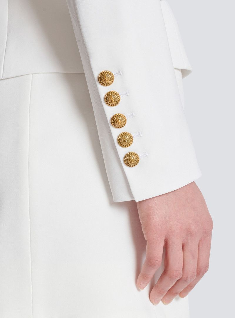 Balmain o1loc1c0526 6-Buttons Two-tone Jacket in White/Black Size M / US 6-8 / IT 42-44 - 6 Thumbnail