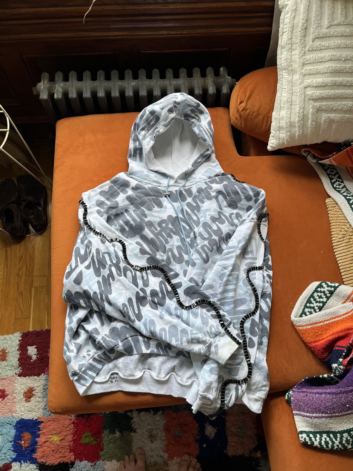 image of Collina Strada Loopy Spice Hoodie in Bleu, Women's (Size Large)