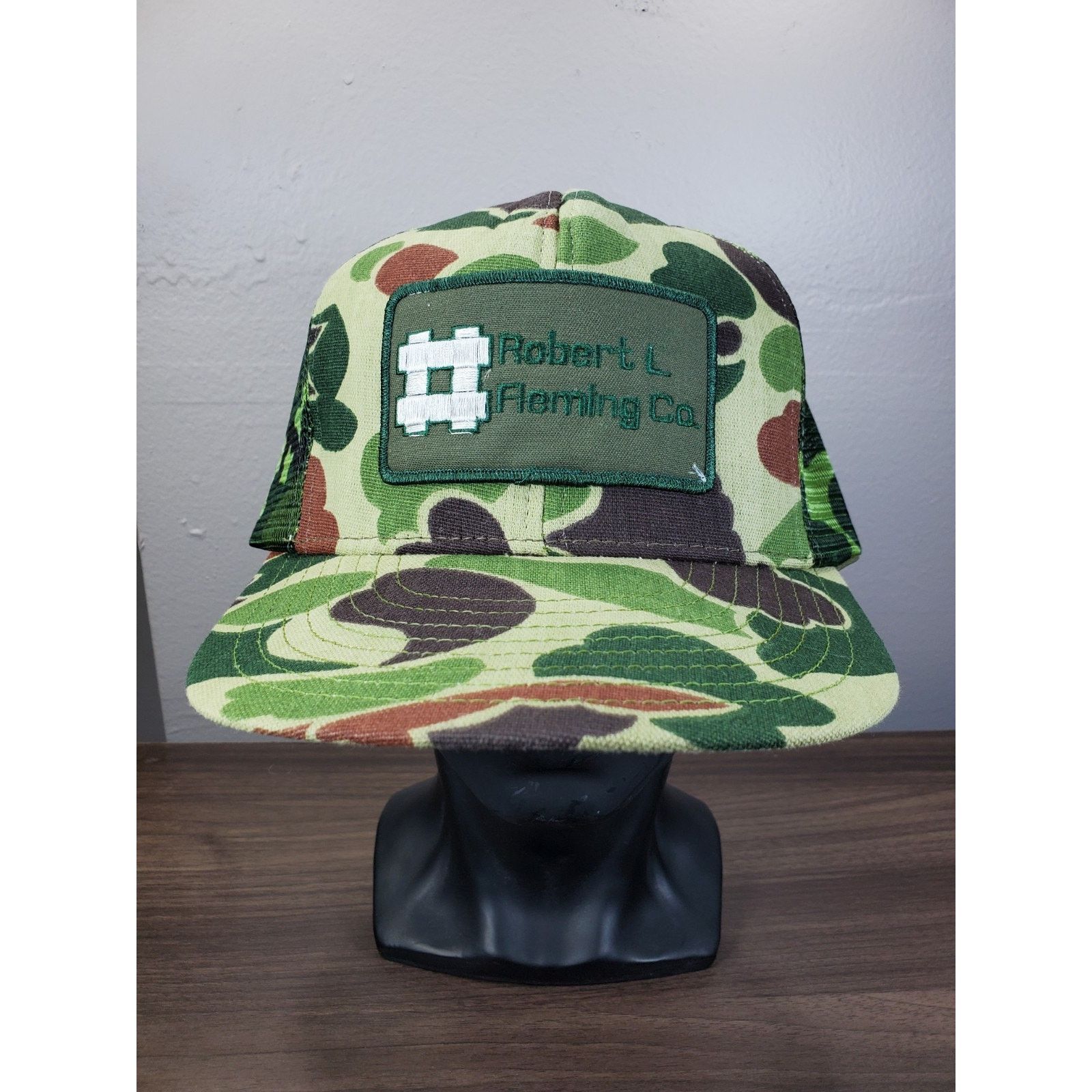 Vintage Robert L Fleming Co Trucker Hat Snapback Cap Hunting Camo Size ONE SIZE - 3 Thumbnail