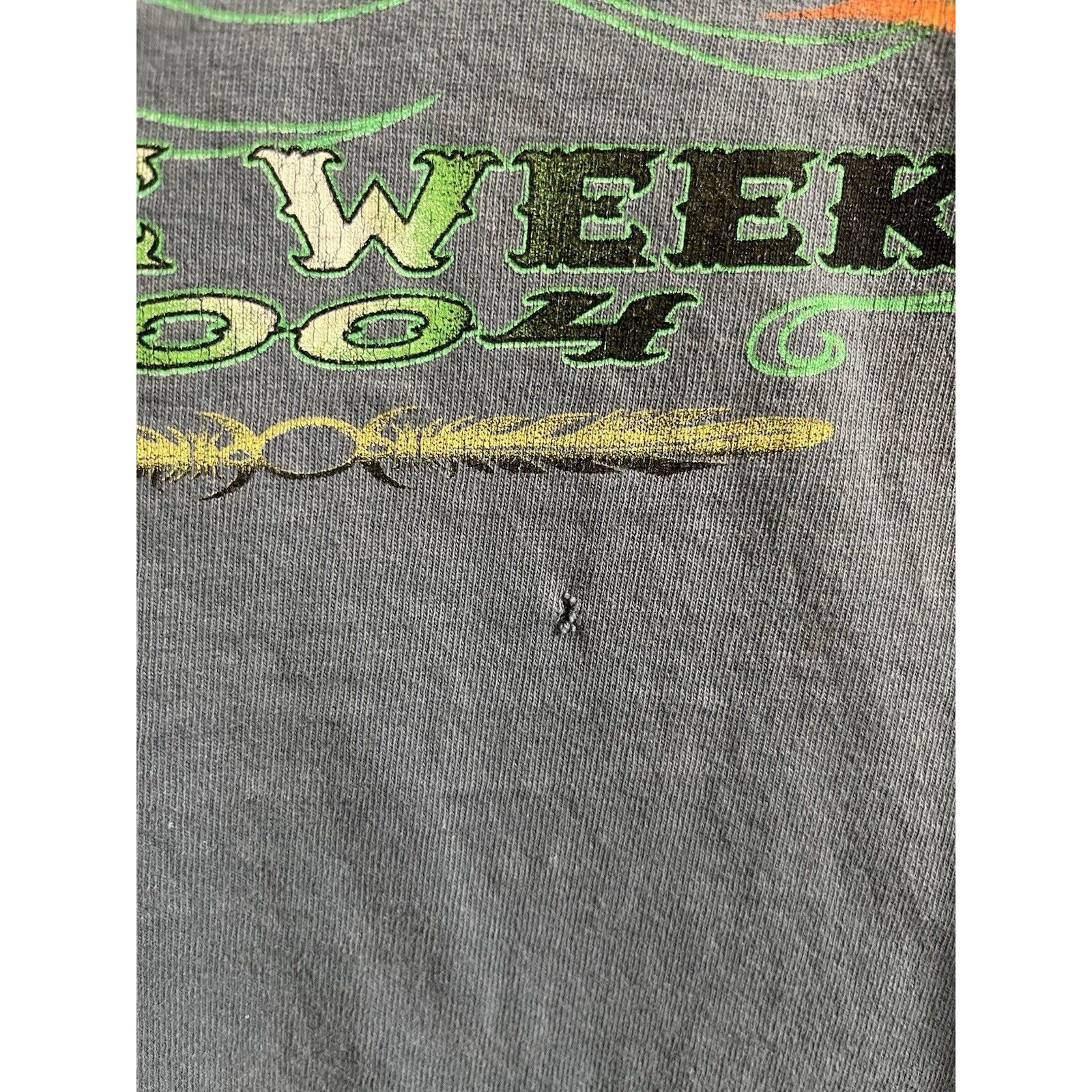 Gildan Vtg Sturgis Bike Week 04 Motorcycle Skeleton Flames Men Sz L Size US L / EU 52-54 / 3 - 2 Thumbnail