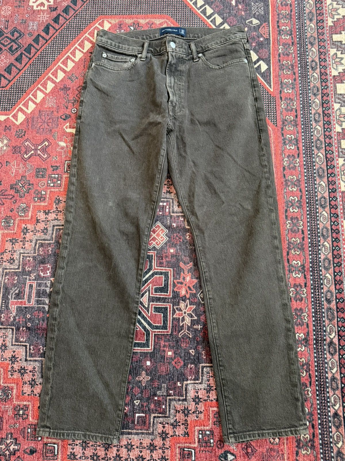 Abercrombie & Fitch Abercrombie & Fitch Straight Fit Jeans - Brown/Tobacco Wash Size US 32 / EU 48 - 5 Thumbnail