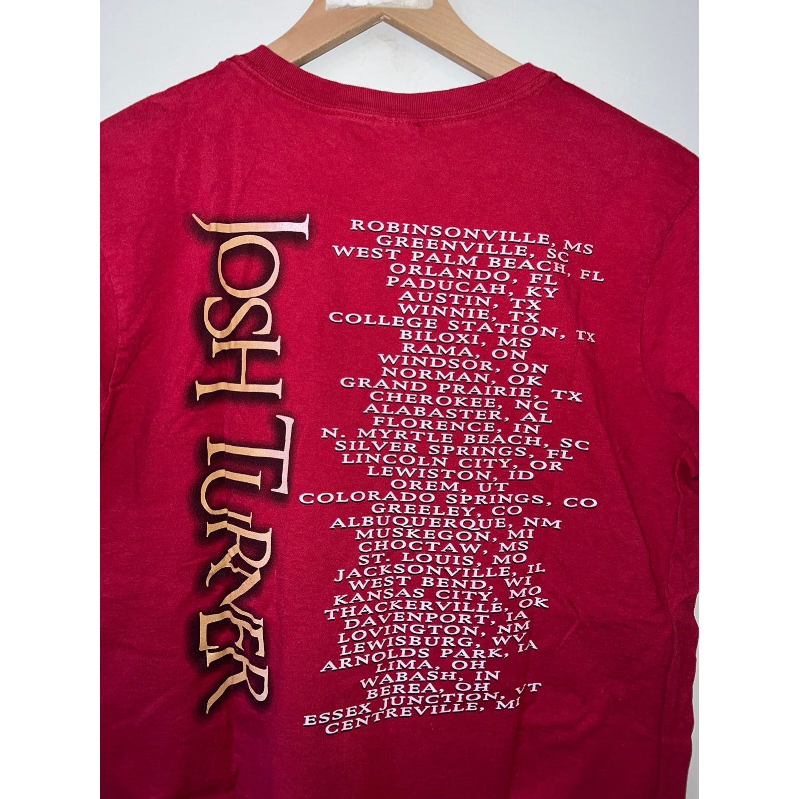 Gildan Womens Josh Turner Country Shirt Tour Concert Red Tee Large Size L / US 10 / IT 46 - 7 Thumbnail