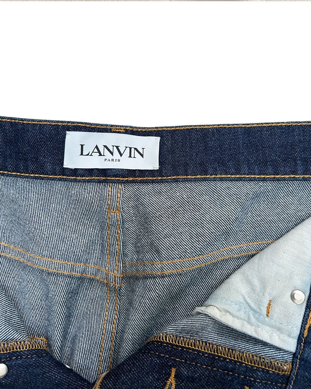 Lanvin Lanvin raw hem curved jeans in indigo Size US 34 / EU 50 - 3 Thumbnail