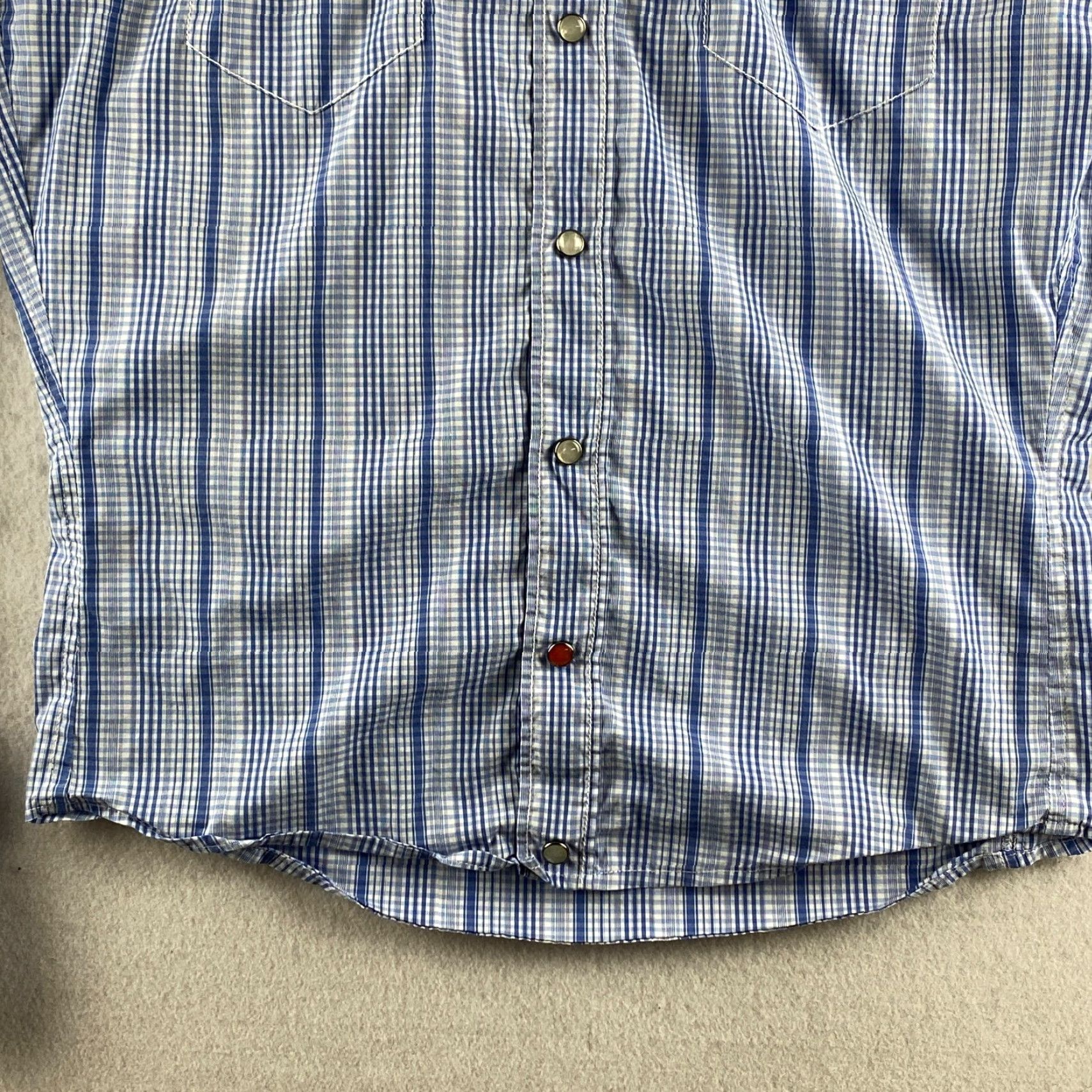 Hugo Boss HUGO BOSS Shirt Mens XL Blue Button-Up Western Stripe Pockets Size XL / US 12-14 / IT 48-50 - 3 Thumbnail