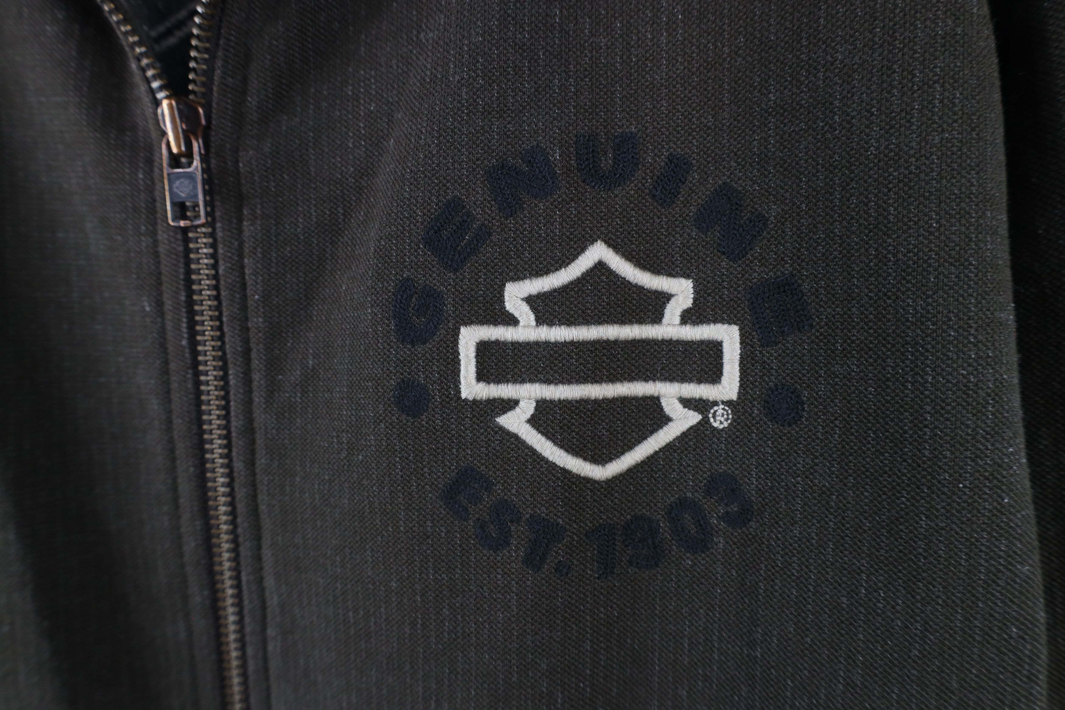 Harley Davidson × Vintage Vintage Harley Davidson Out Chain Stitch Full Zip Jacket Size US XL / EU 56 / 4 - 4 Thumbnail