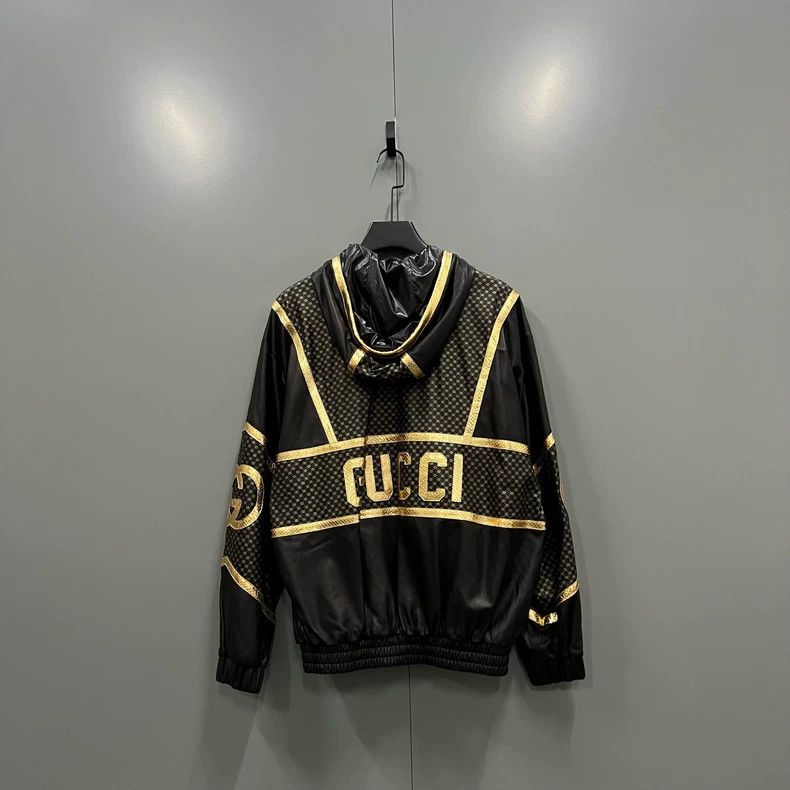 Gucci Gucci Black and gold full-print old flower hooded jacket 25 Size US M / EU 48-50 / 2 - 2 Thumbnail