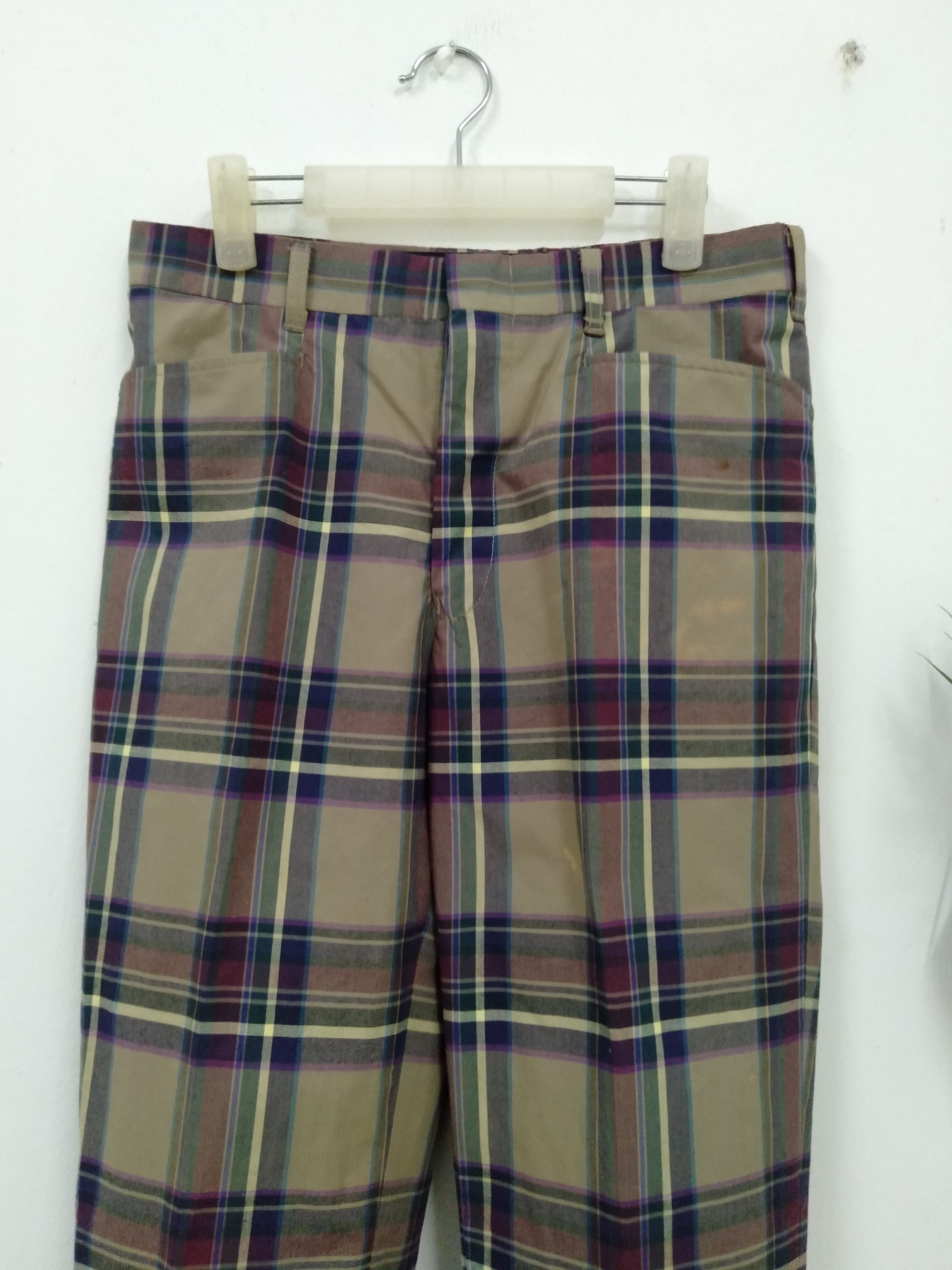 Levi's Vtg 1970s LEVIS Talon Zipper sta-prest pant plaid checkere Size US 32 / EU 48 - 3 Thumbnail