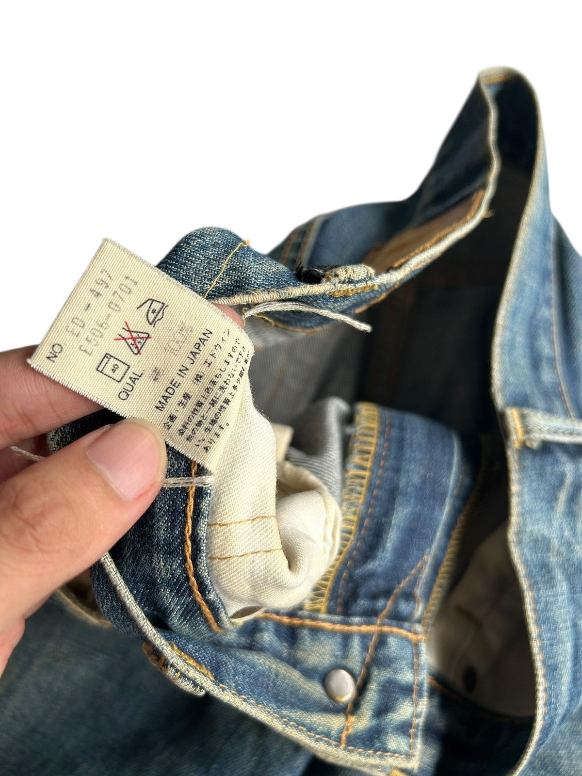 Japanese Brand × Kapital × Vintage Vintage Edwin Selvedge Distressed Punk Grunge Denim Jeans Size US 30 / EU 46 - 8 Thumbnail