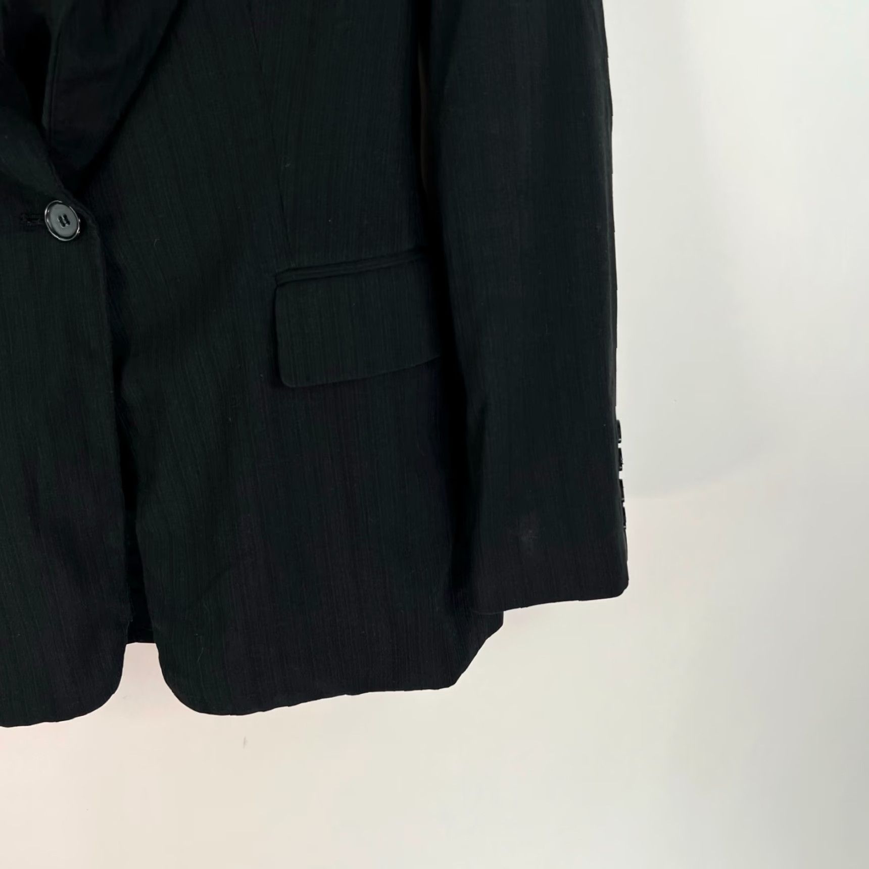 Vintage New York & CO Womens Blazer Jacket Black SZ 12 Stretch Notch Lapel One Button Size XL / US 12-14 / IT 48-50 - 3 Thumbnail