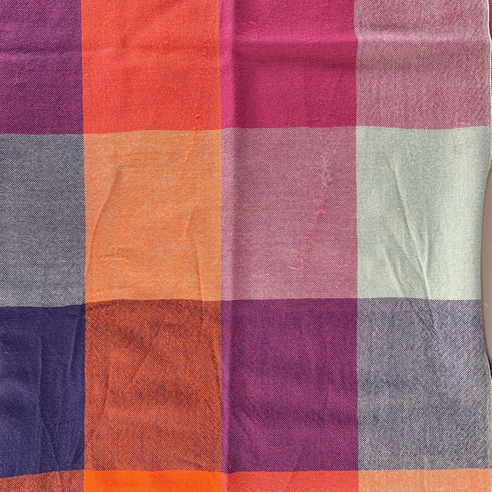 Other NO BRAND Blue Orange & Red Window Pane Scarves Size ONE SIZE - 3 Thumbnail