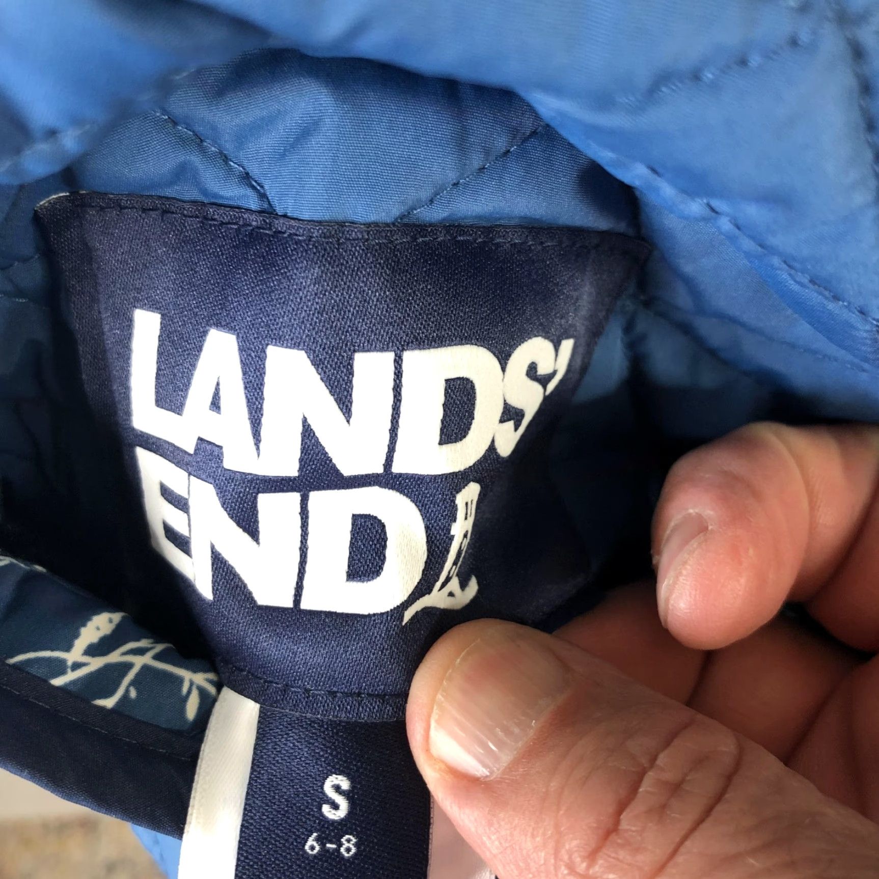 Lands' End VINTAGE Lands' End Jacket Womens S Blue Reversible Quilted Barn Coat Snap Pockets Size S / US 4 / IT 40 - 3 Thumbnail