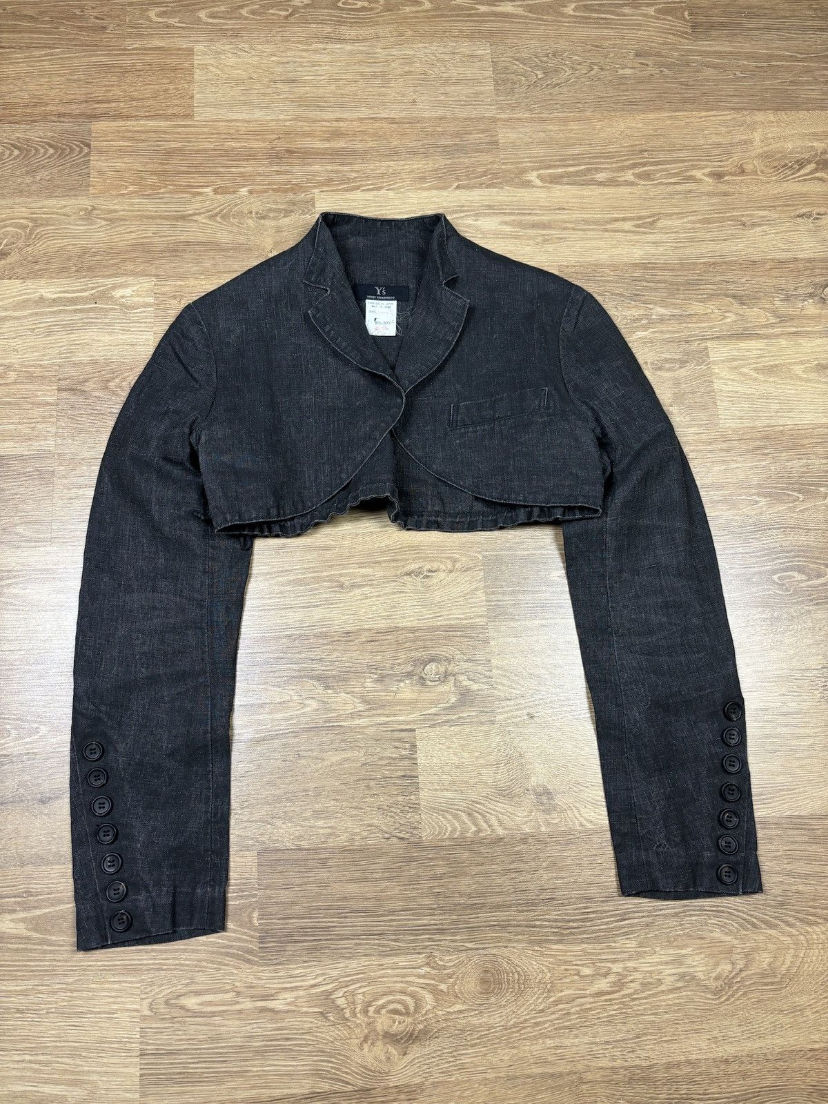 Yohji Yamamoto Y’s by Yohji Yamamoto Cropped Linnen Jacket Size S / US 4 / IT 40 - 3 Thumbnail