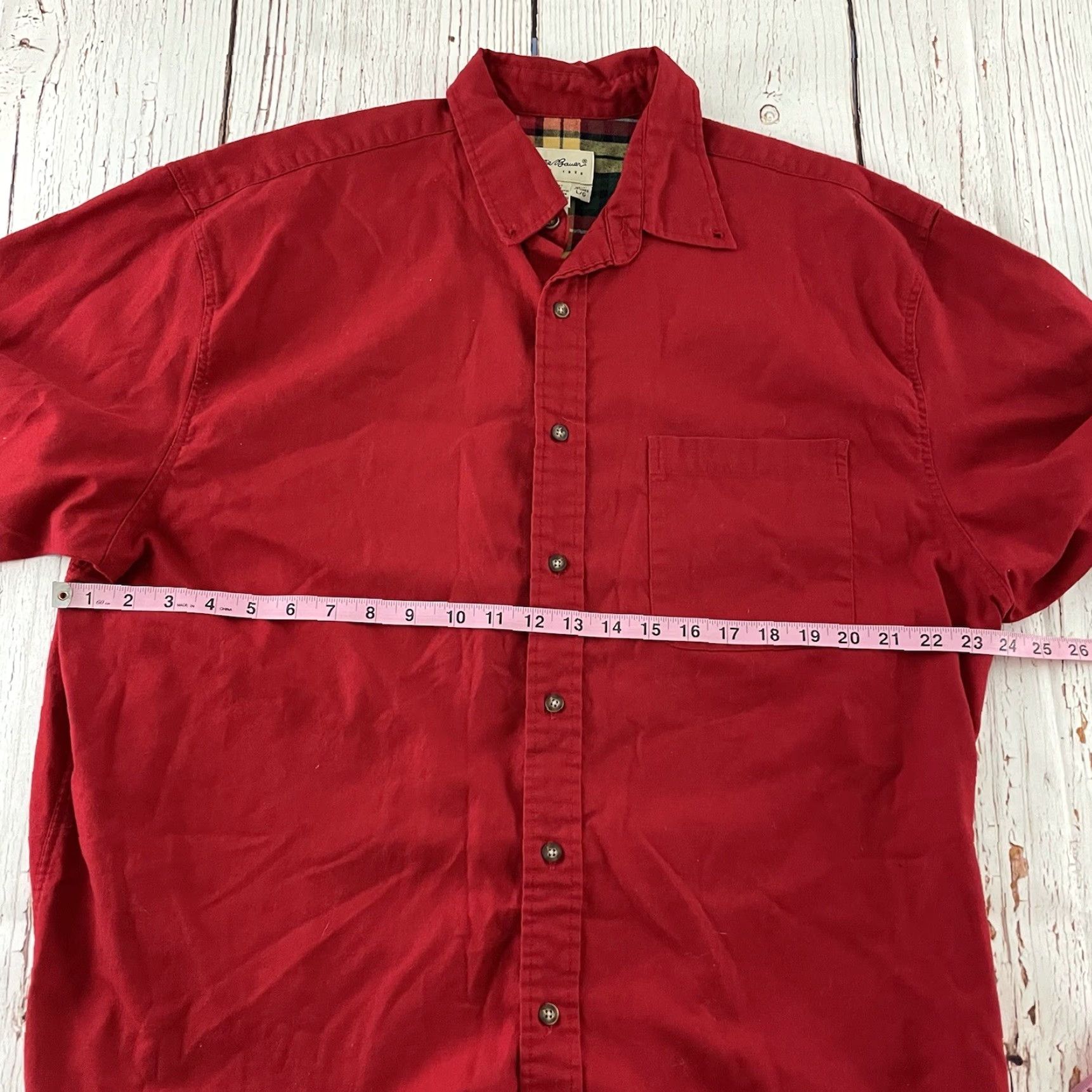 Eddie Bauer VINTAGE Eddie Bauer Shirt Men Large Red Long Sleeve Button-Up Cotton Solid Size US L / EU 52-54 / 3 - 4 Thumbnail