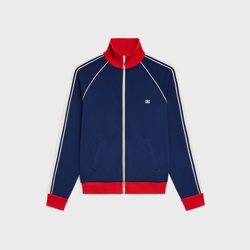 Celine o1bcso1str0126 2Y07H121O Tracksuit Jacket in Bleu Nuit/Red Size US S / EU 44-46 / 1 - 1 Thumbnail