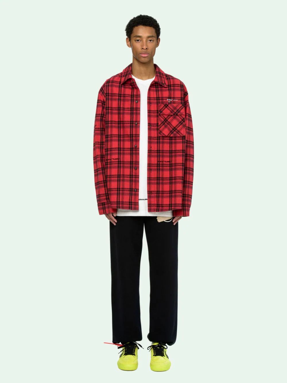 Off-White Red Check Arrows Logo Flannel Shirt Size US XS / EU 42 / 0 - 2 Thumbnail