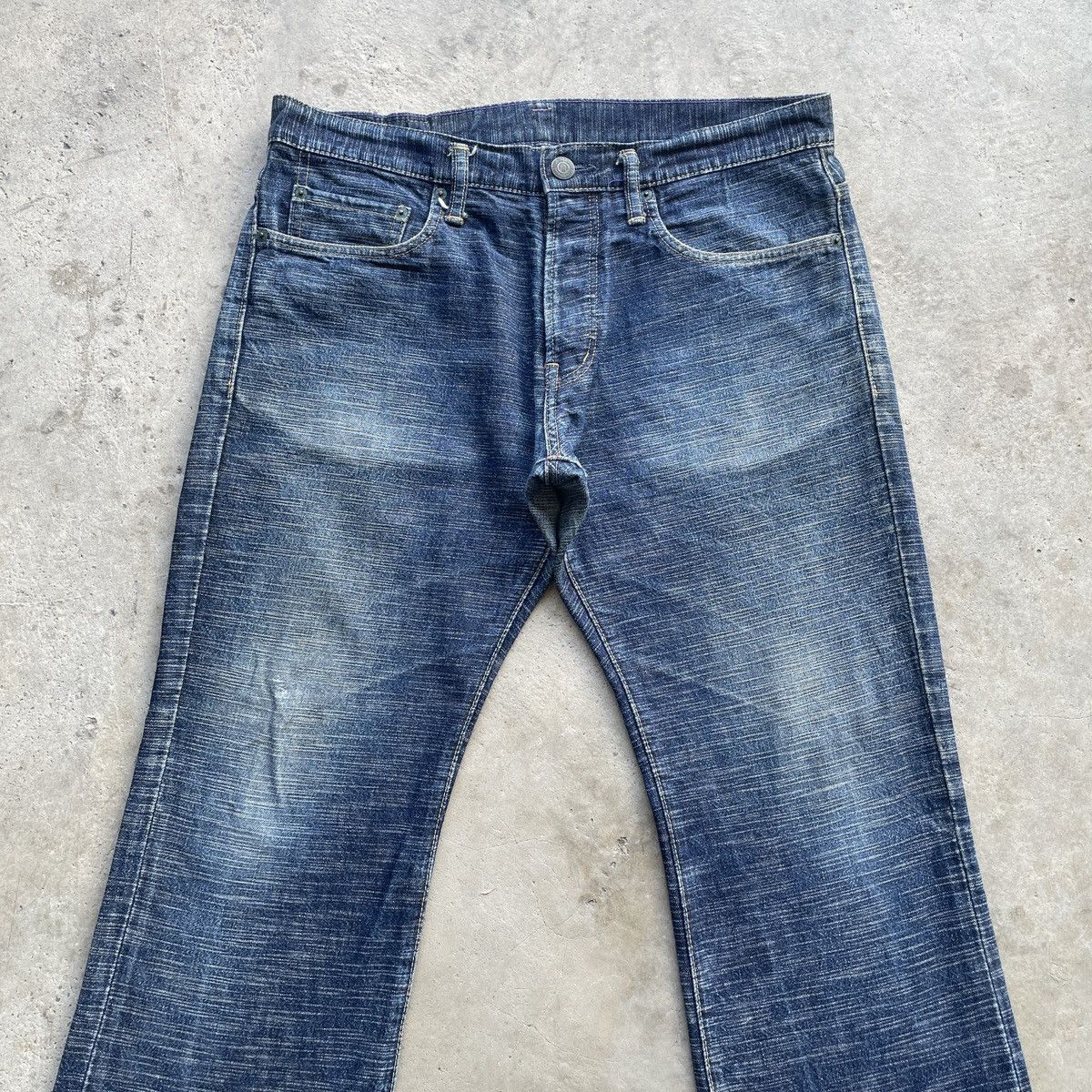 Japanese Brand Vintage Japanese Jeans Button Fly Denim Faded Pants W35x28.5 Size US 35 - 4 Thumbnail