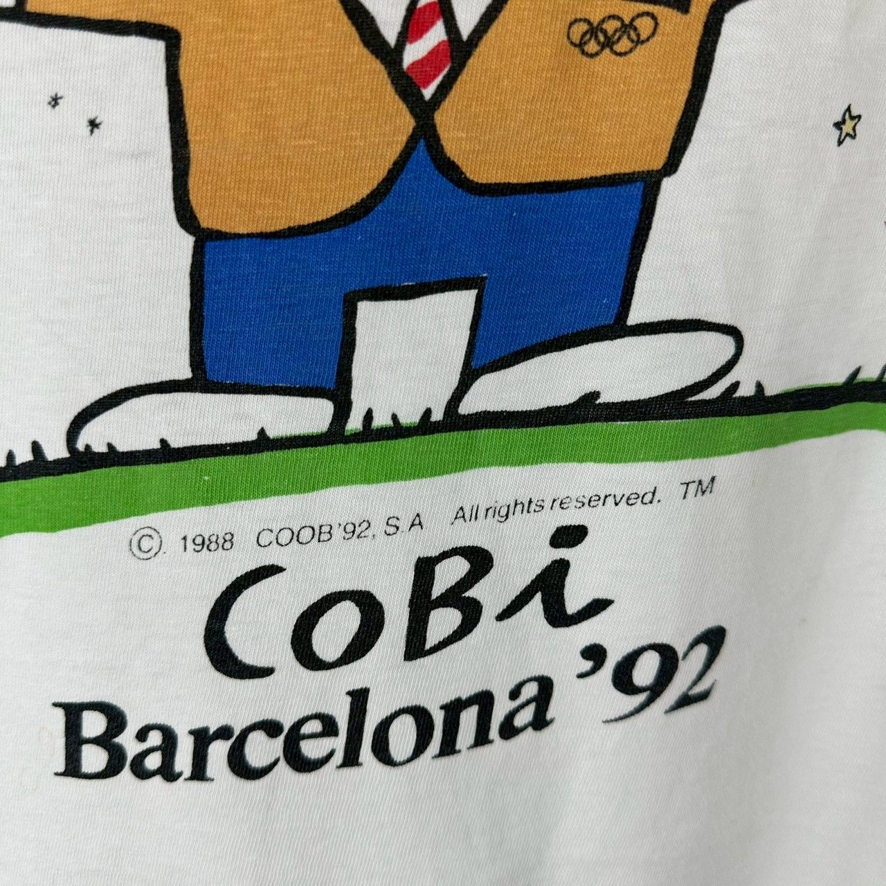 USA Olympics × Vintage Vintage 1992 Barcelona Olympics Cobi Artwork Promo T-Shirt Size US L / EU 52-54 / 3 - 5 Thumbnail