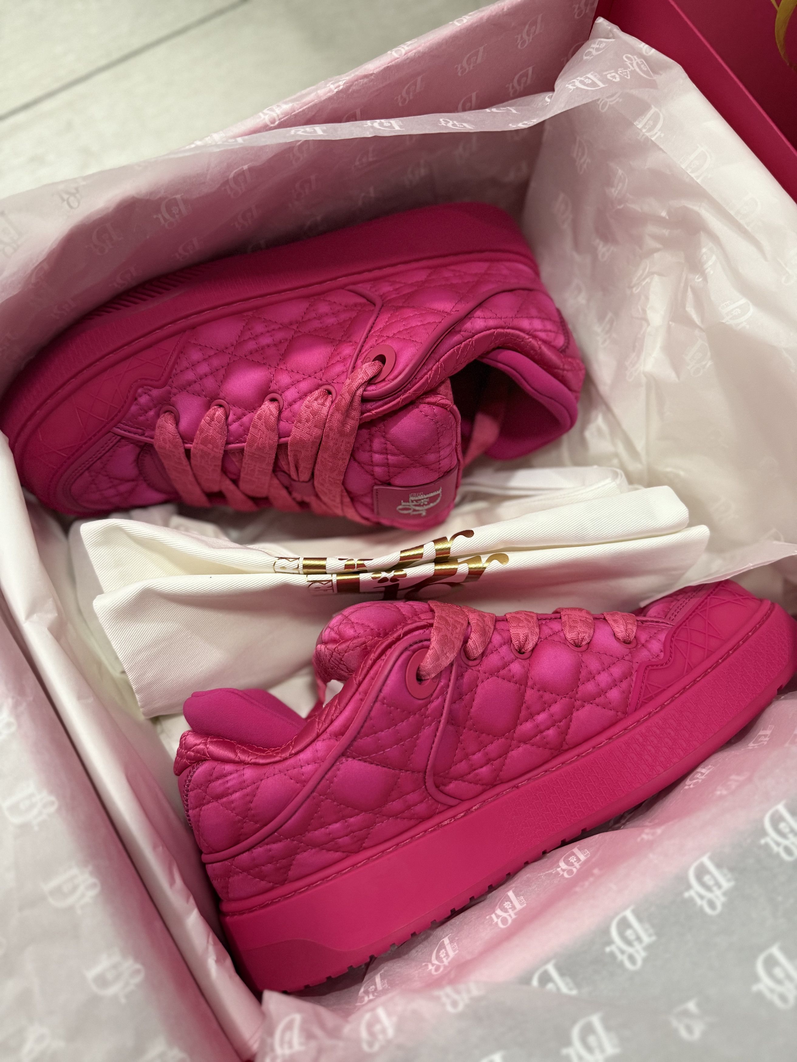 Dior × ERL Dior B9S Skater ERL Fuchsia Kumo Cannage Satin Size US 9 / EU 42 - 11 Thumbnail
