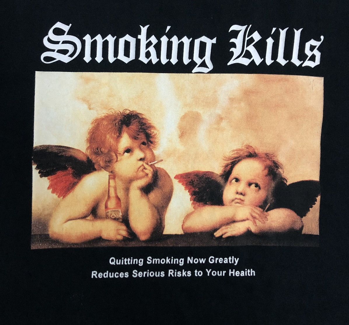 Vintage Gildan Smoking Kills T-Shirt Size US XL / EU 56 / 4 - 3 Thumbnail