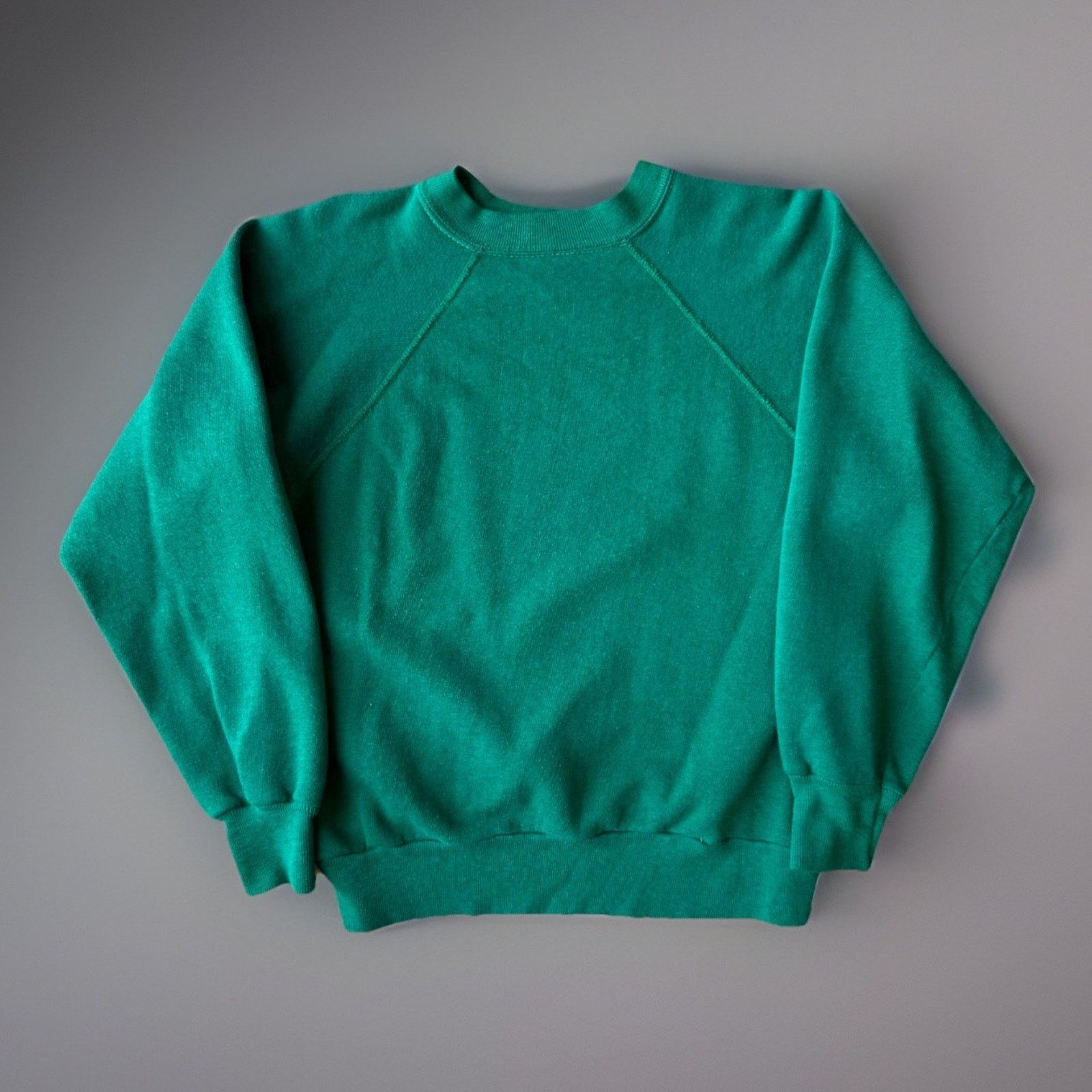 Vintage Vintage 60s Sweatshirt Small Green Blank Made in USA Fleece Size US S / EU 44-46 / 1 - 1 Thumbnail