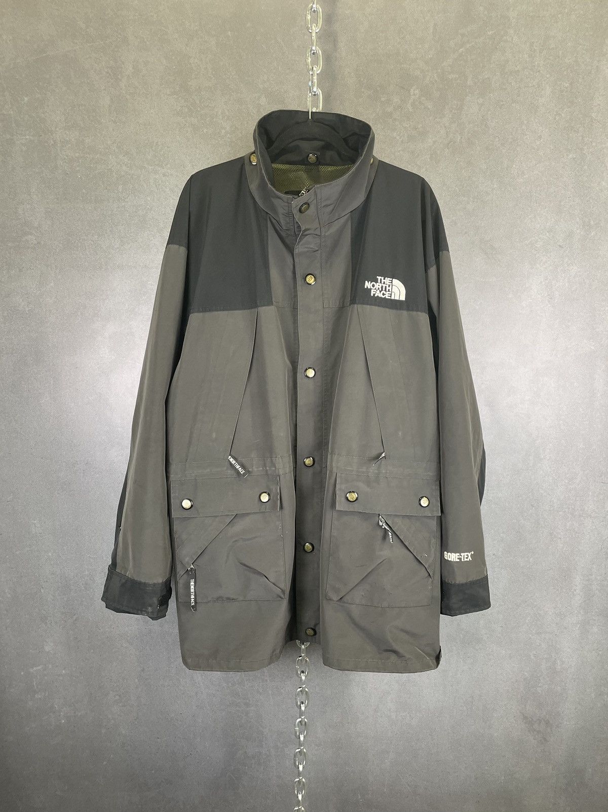 image of Vintage 90's The North Face Gore-Tex 3 In 1 Parka Gray XL in Grey, Men's