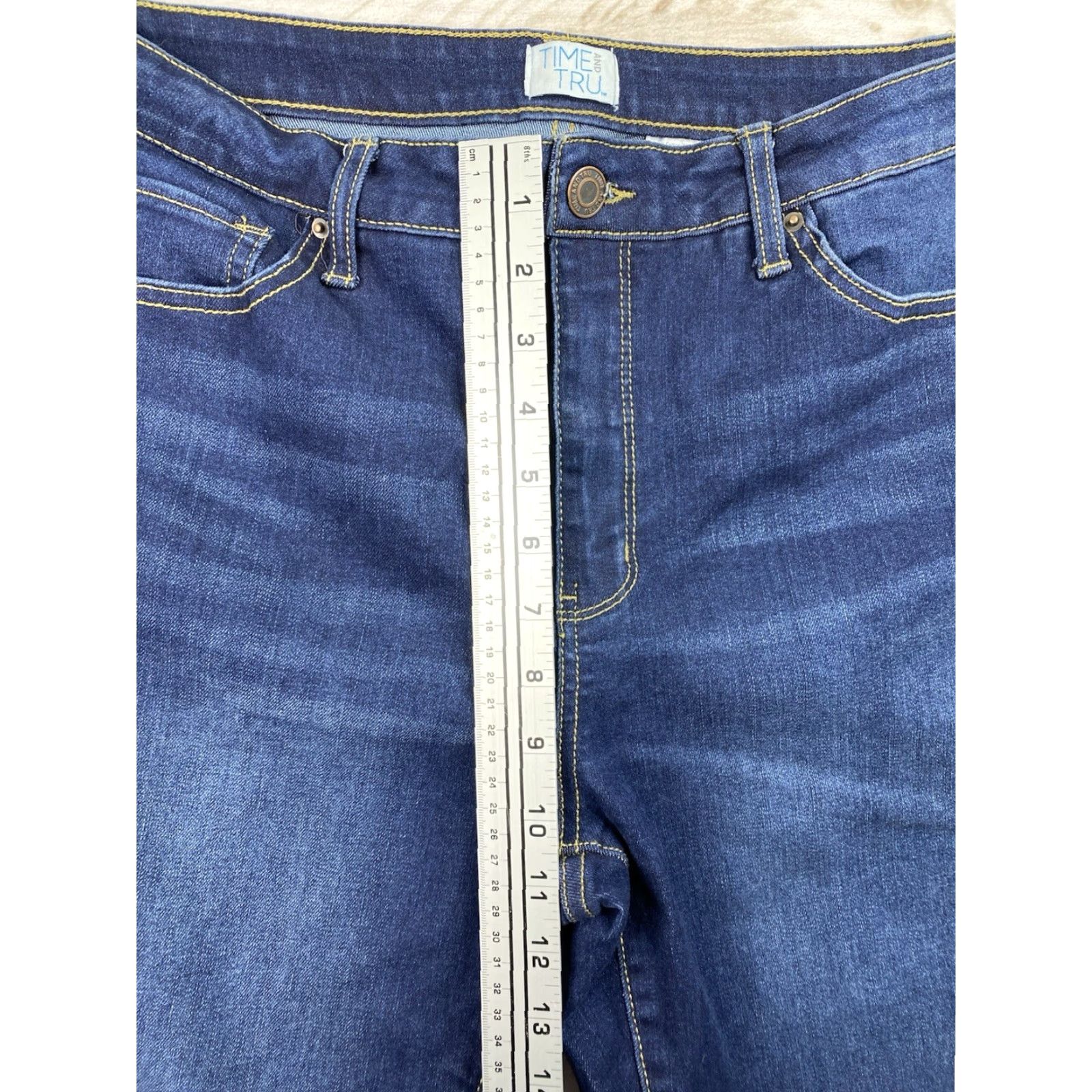 Vintage Time and Tru Jeans 14 Short Dark Wash Mid Rise Stretch Boyfriend Ankle Jeans Size 36" / US 14 / IT 50 - 6 Thumbnail