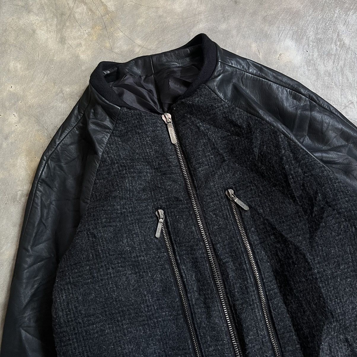Isamu Katayama Backlash Vintage Ishinn Acteur Wool Leather Zip Up Jacket Size US S / EU 44-46 / 1 - 2 Thumbnail