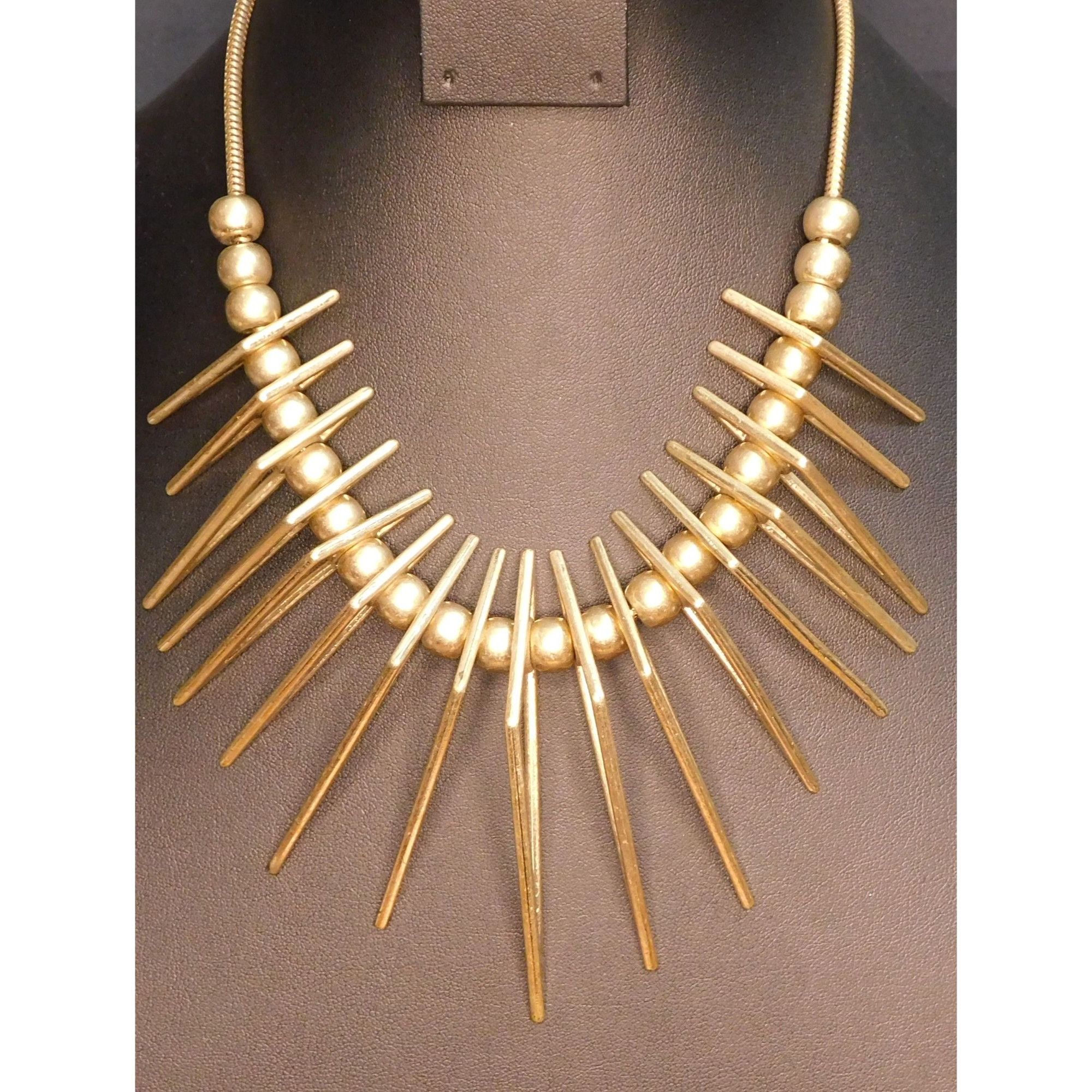 Other Geometric Open Triangle Spike Statement Necklace Size ONE SIZE - 1 Thumbnail