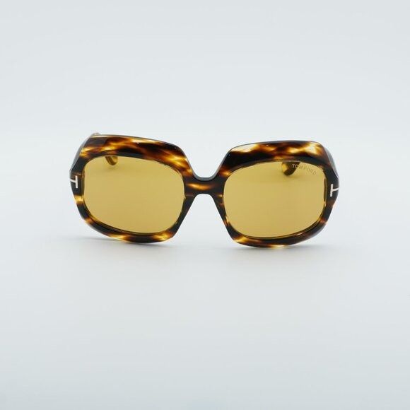 Tom Ford Tom Ford Ren FT1155 52E Sunglasses Havana Square Frame Size ONE SIZE - 3 Thumbnail