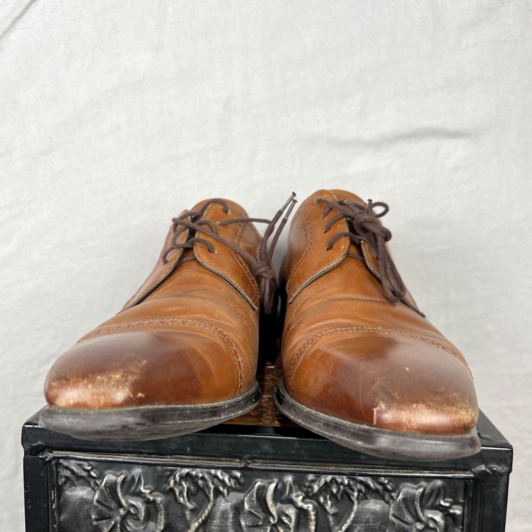 Magnanni Magnanni Carlito Shoes Mens 10.5 Brown Oxford Derby Cap Toe Made in Spain 12070 Size ONE SIZE - 4 Thumbnail