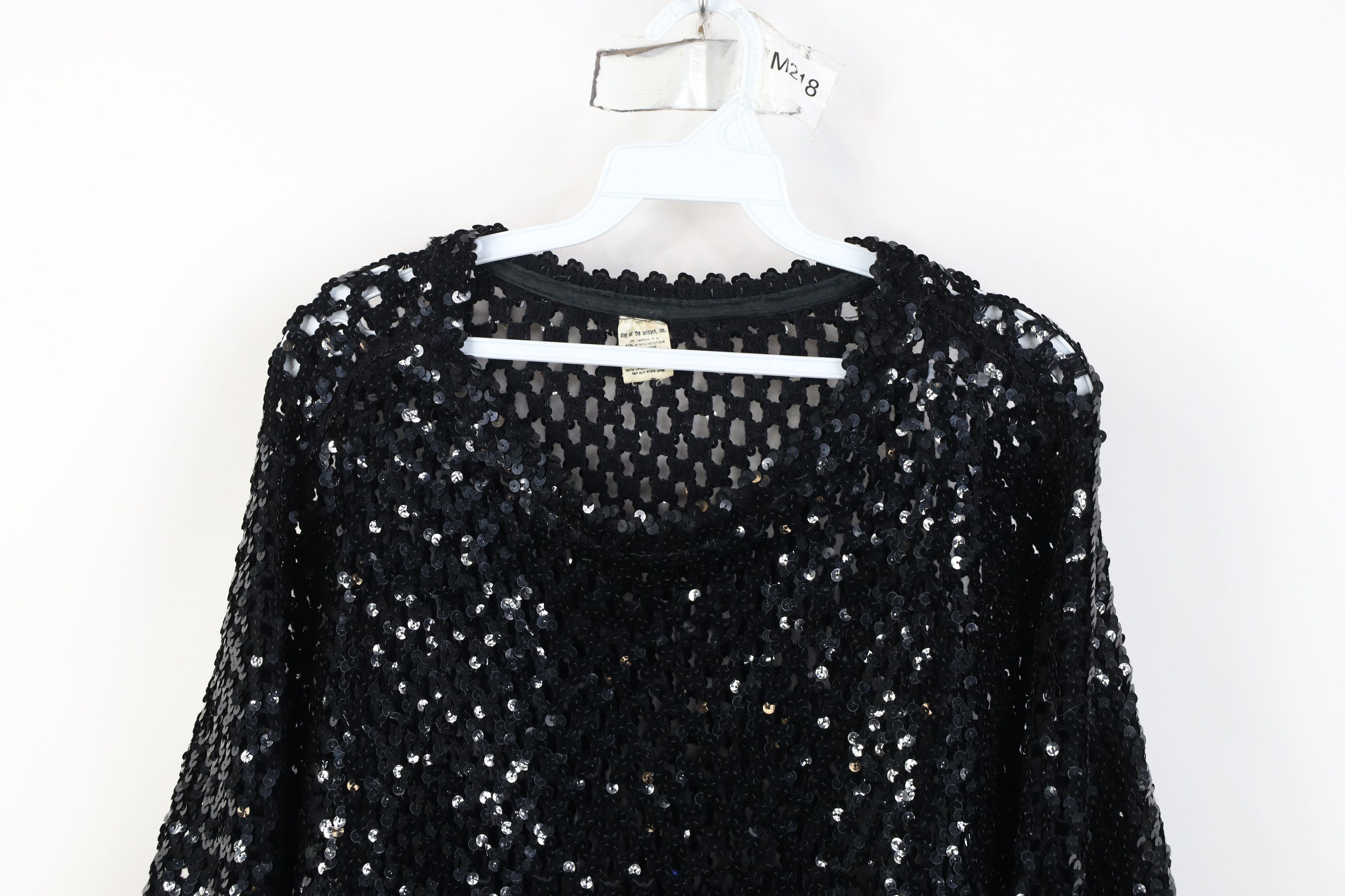 Vintage Vintage 70s 80s Dolman Sleeve Crochet Sequin Sweater Size ONE SIZE - 2 Thumbnail