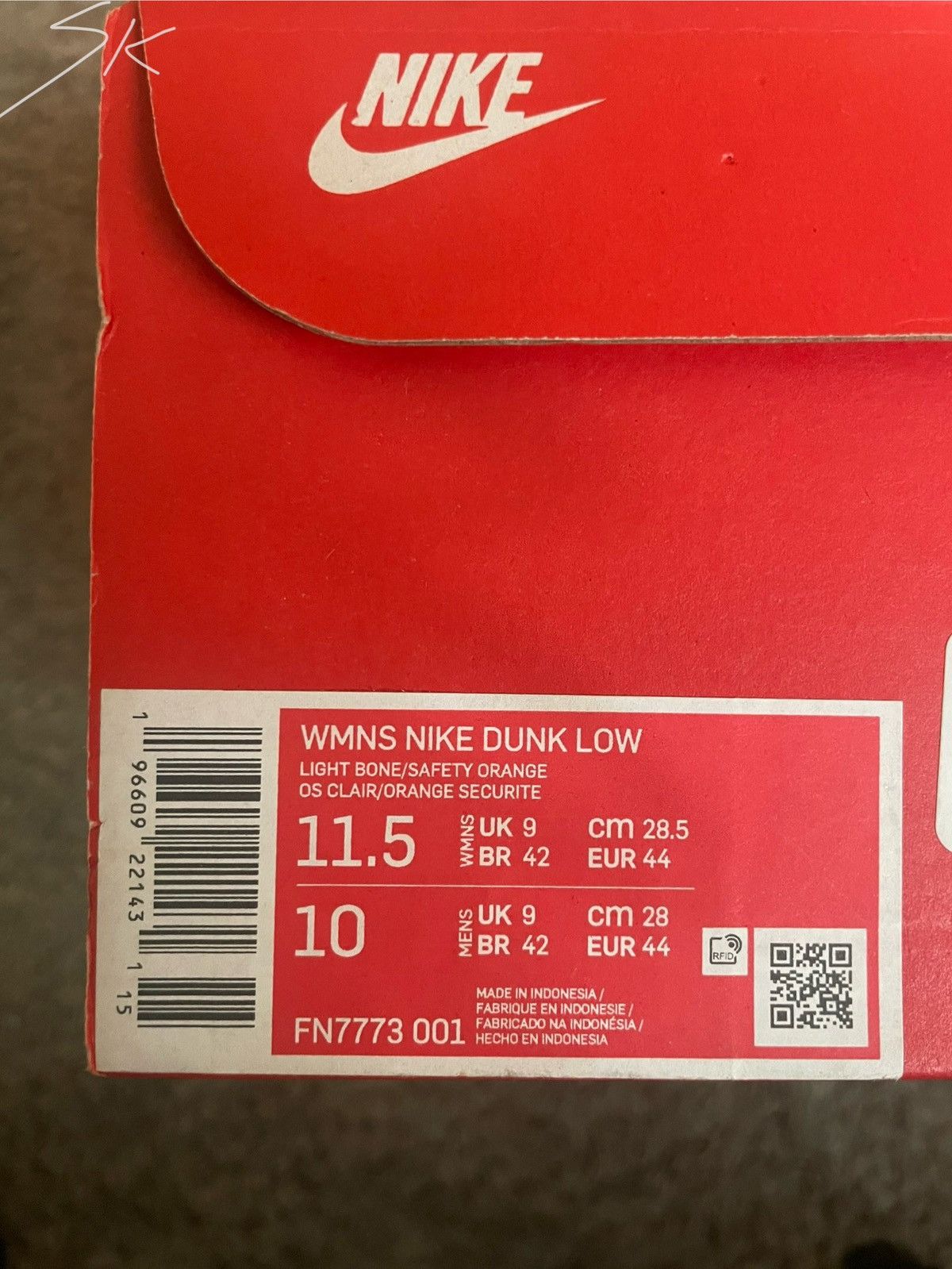 Nike Nike Dunk Low Cracked Orange Size US 10 / IT 40 - 8 Thumbnail