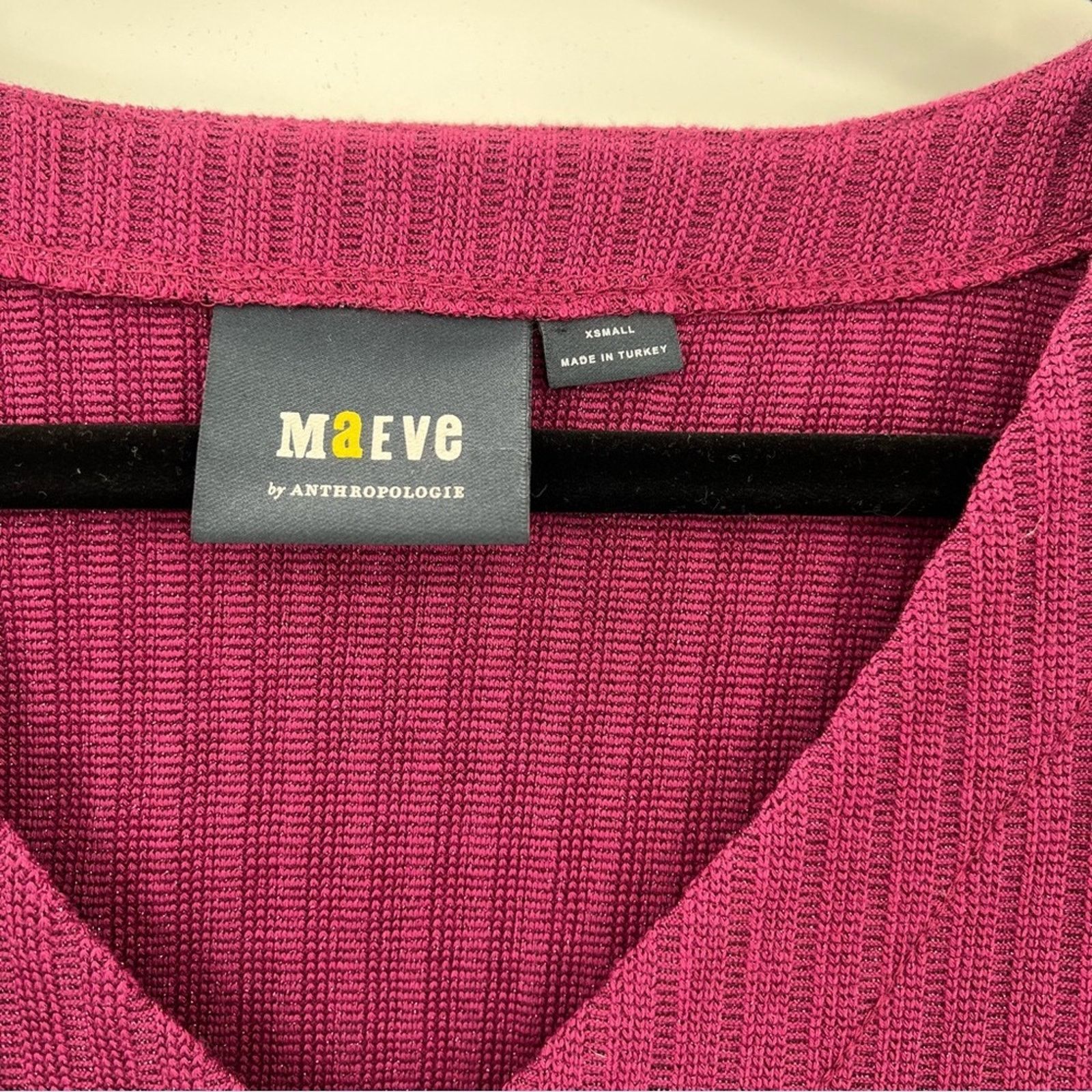 Anthropologie Anthropologie Maeve Meryl Shimmer Cardigan Sweater Purple XS Size XS / US 0-2 / IT 36-38 - 4 Thumbnail