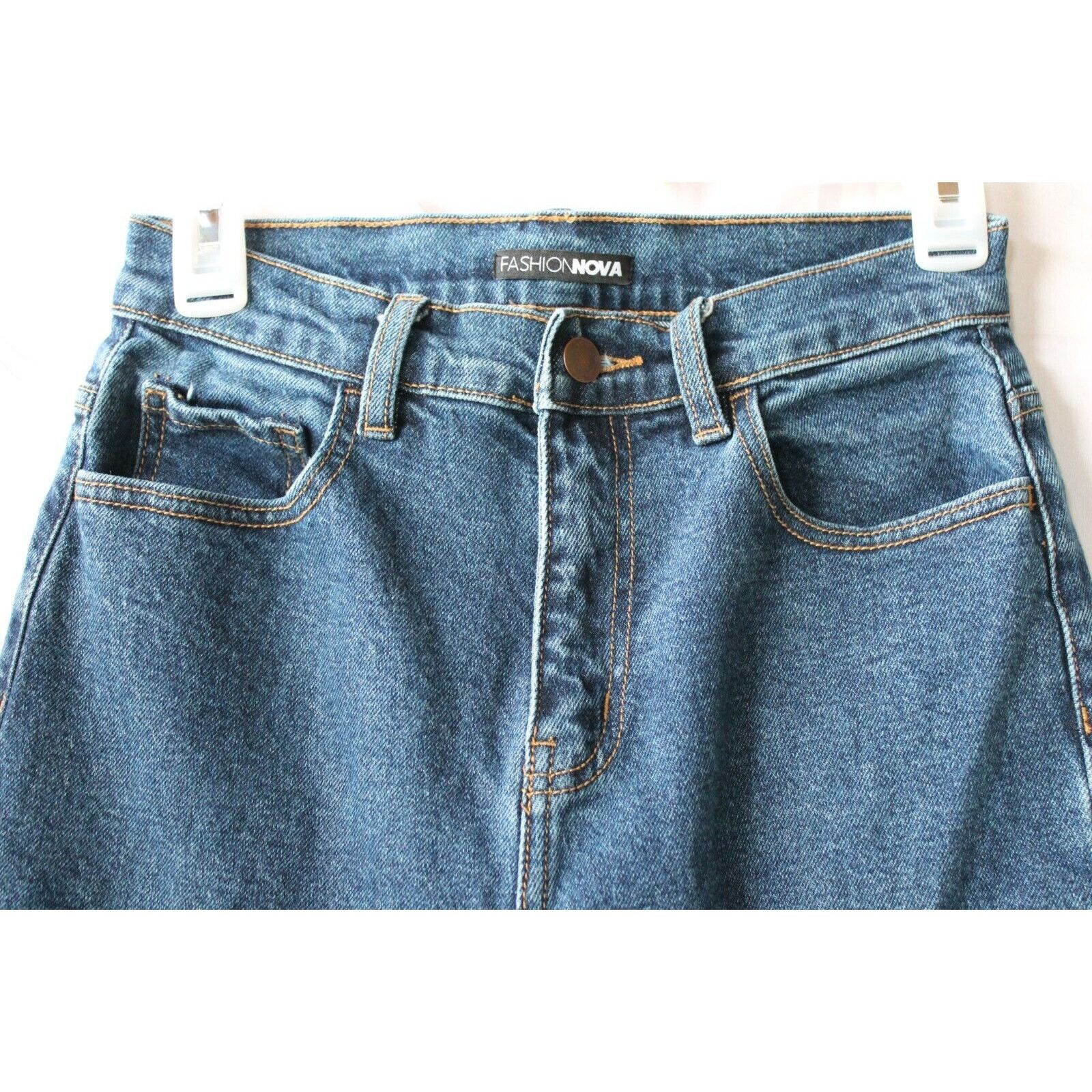 Fashion Nova FASHION NOVA women jeans sz 5, Straight fit. Dark Blue CLEAN Size 27" / US 4 / IT 40 - 3 Thumbnail