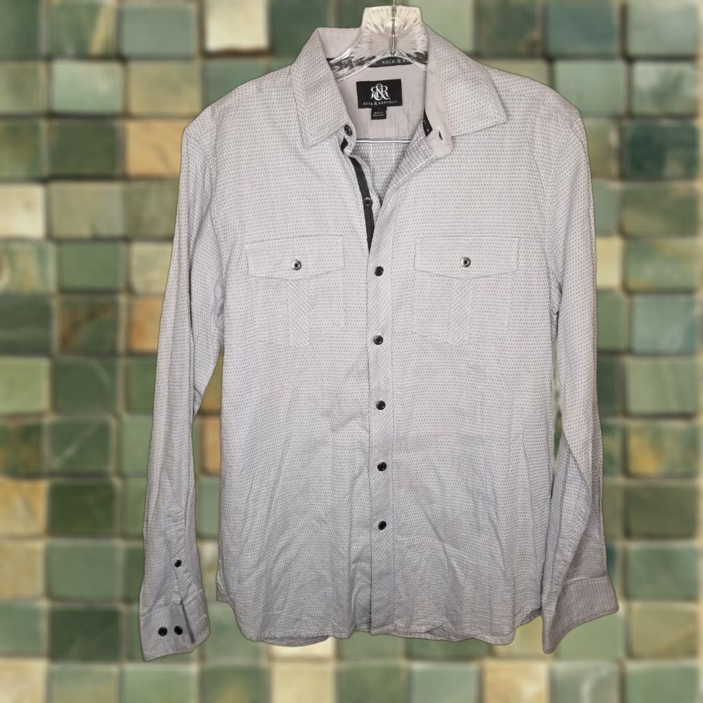 Vintage VINTAGE Rock & Republic Shirt Mens Long Sleeve Button-Up Size S Gray Size US S / EU 44-46 / 1 - 1 Thumbnail