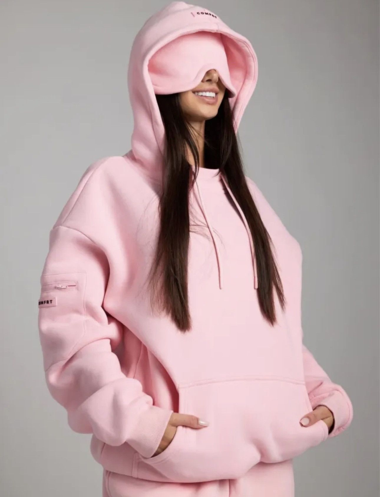Comfort Colors Comfrt Airplane Mode Travel Hoodie built Eye Mask NEW LARGE Size L / US 10 / IT 46 - 1 Thumbnail