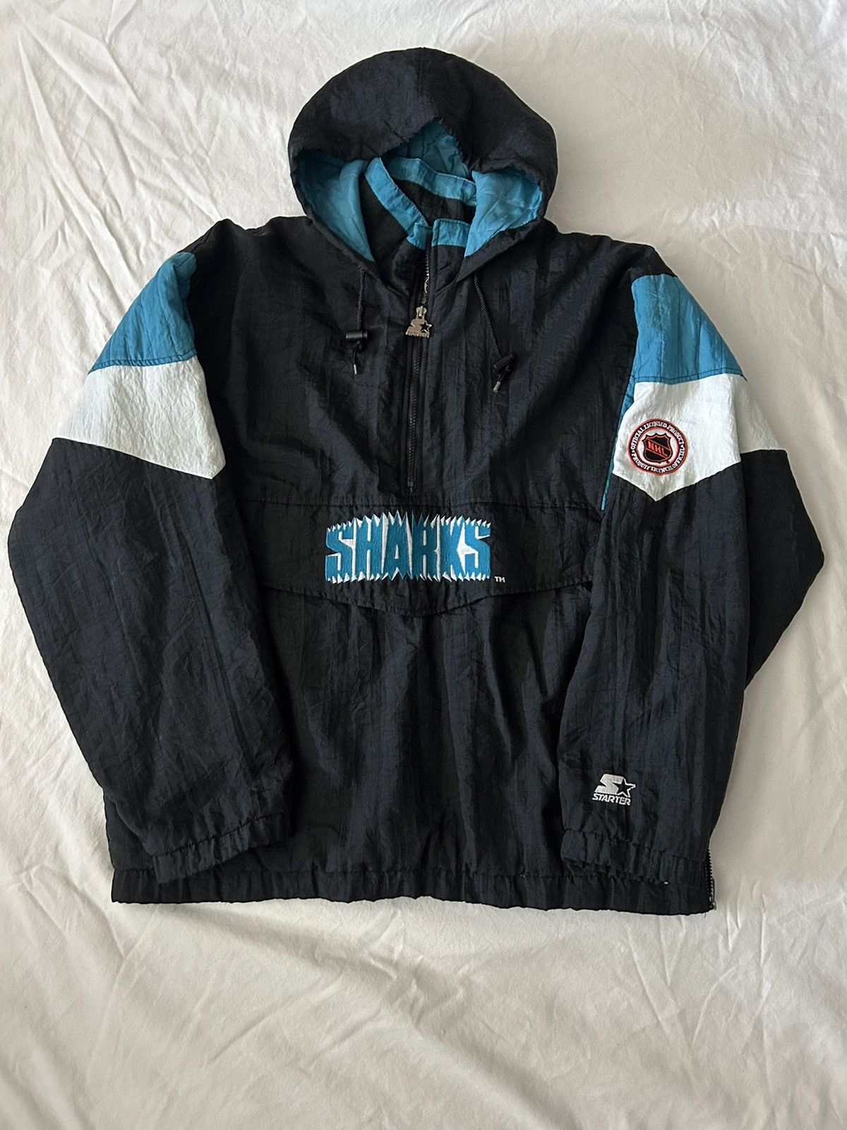 NHL × Vintage Vintage 90s Starter Jacket NHL San Jose Sharks Size US XL / EU 56 / 4 - 1 Thumbnail