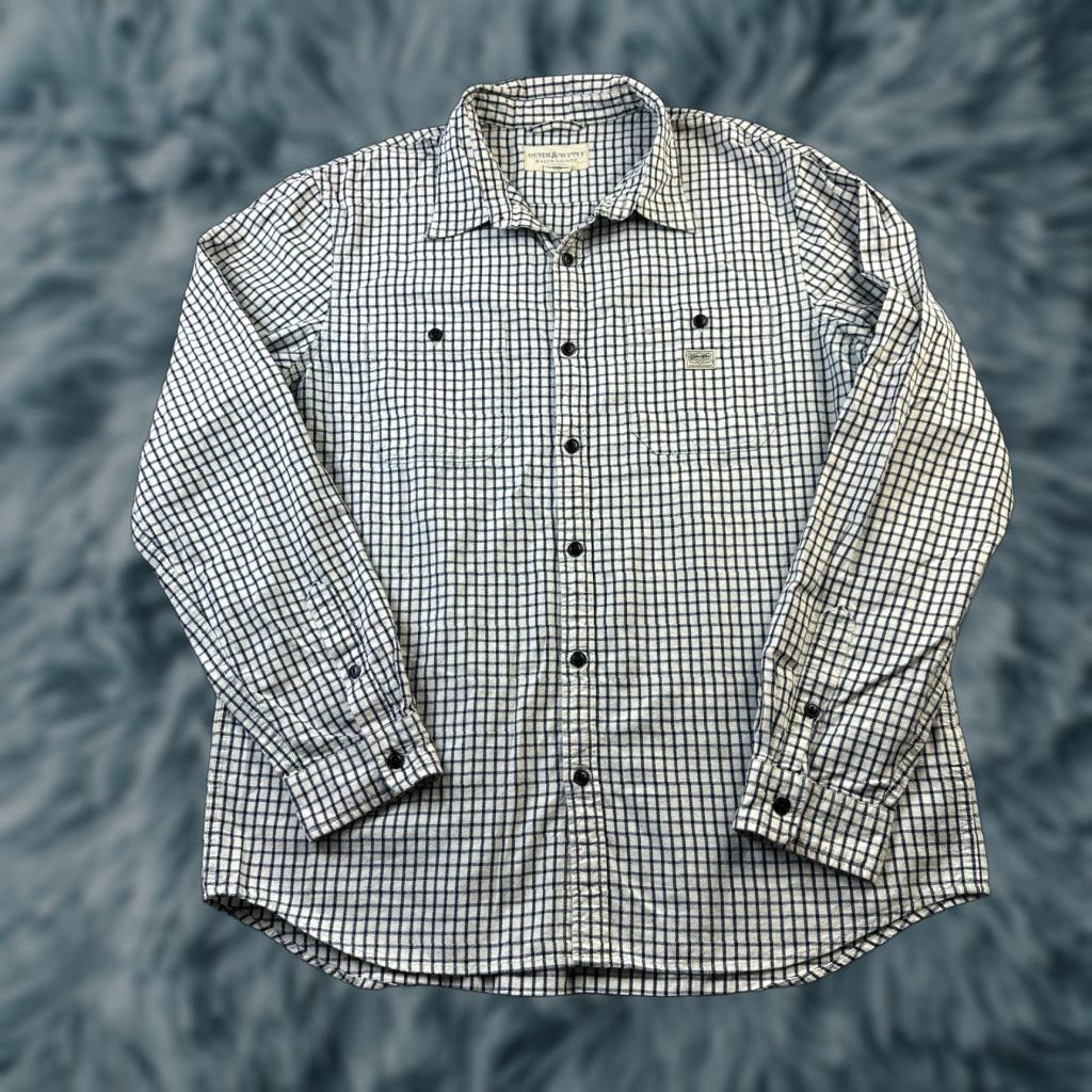 Vintage Denim & Supply Ralph Lauren Shirt Mens XL Blue Double Pocket Worker Frontier Size US XL / EU 56 / 4 - 1 Thumbnail