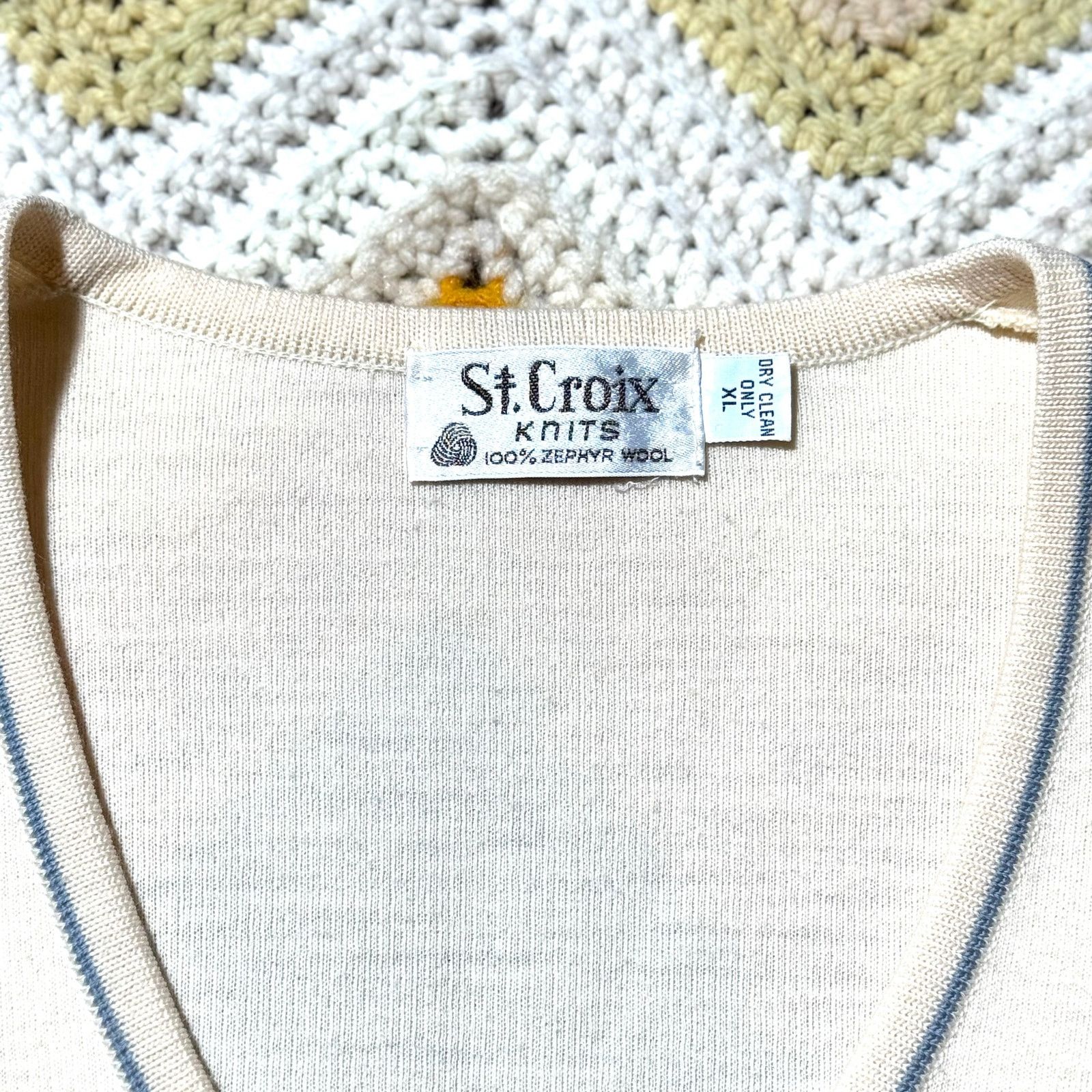 St. Croix 90s Yellow St. Croix Knits Zephyr Wool Sweater Size US XL / EU 56 / 4 - 3 Thumbnail