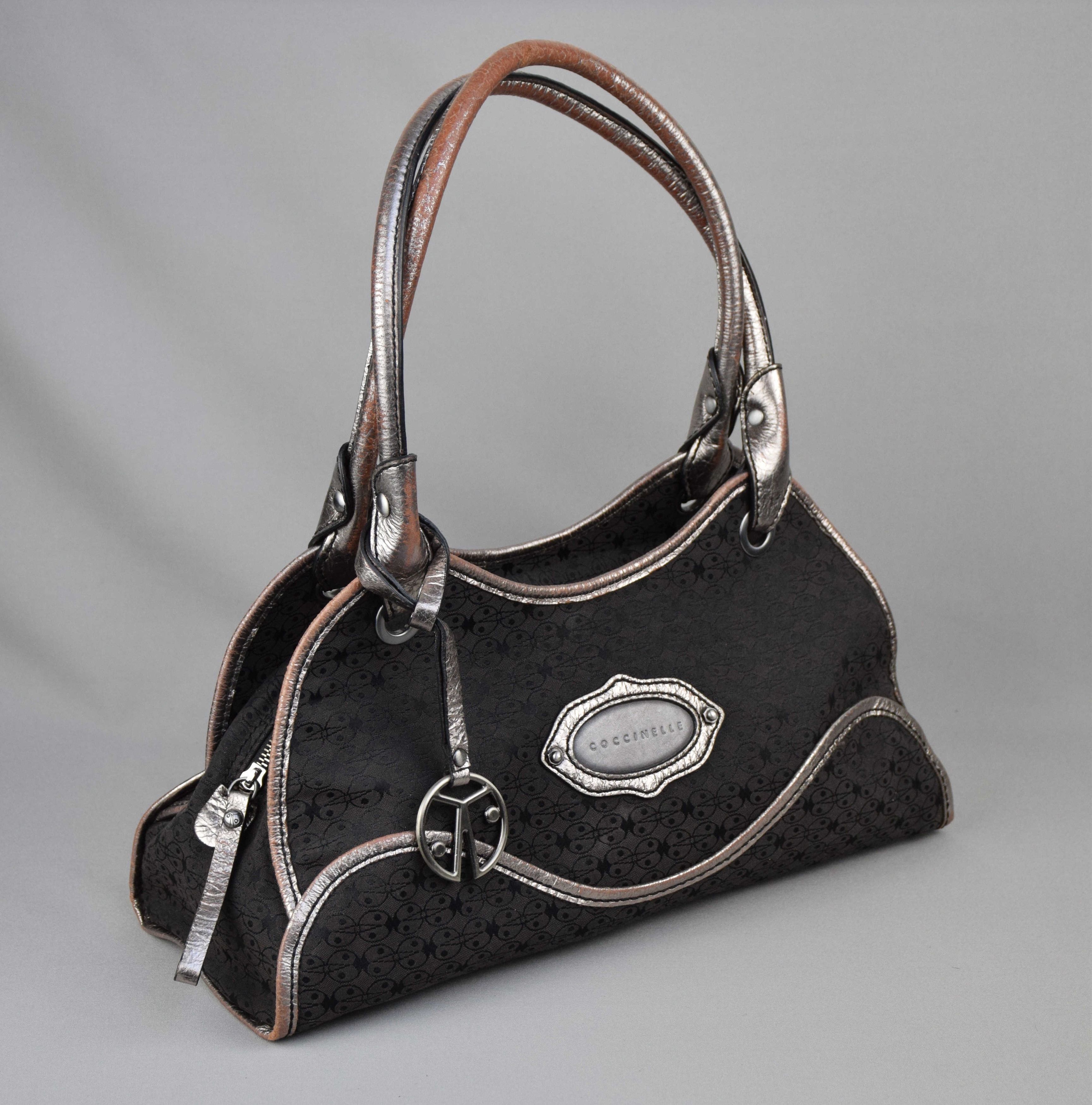 Other Coccinelle Bag Gray Fabric Branded Designer Handbag Zip Size ONE SIZE - 2 Thumbnail