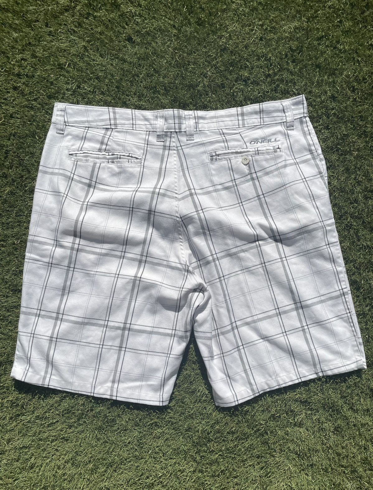 O'Neill O'Neill Warren Shorts Men's 40 Gray Plaid white Casual chino Size US 40 / EU 56 - 6 Thumbnail