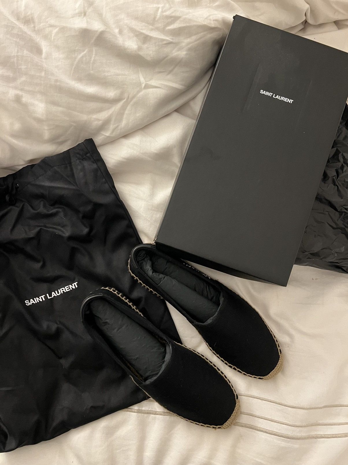 Yves Saint Laurent Saint Laurent Logo Embroidered Slip-On Espadrilles Size US 8.5 / IT 38.5 - 5 Thumbnail