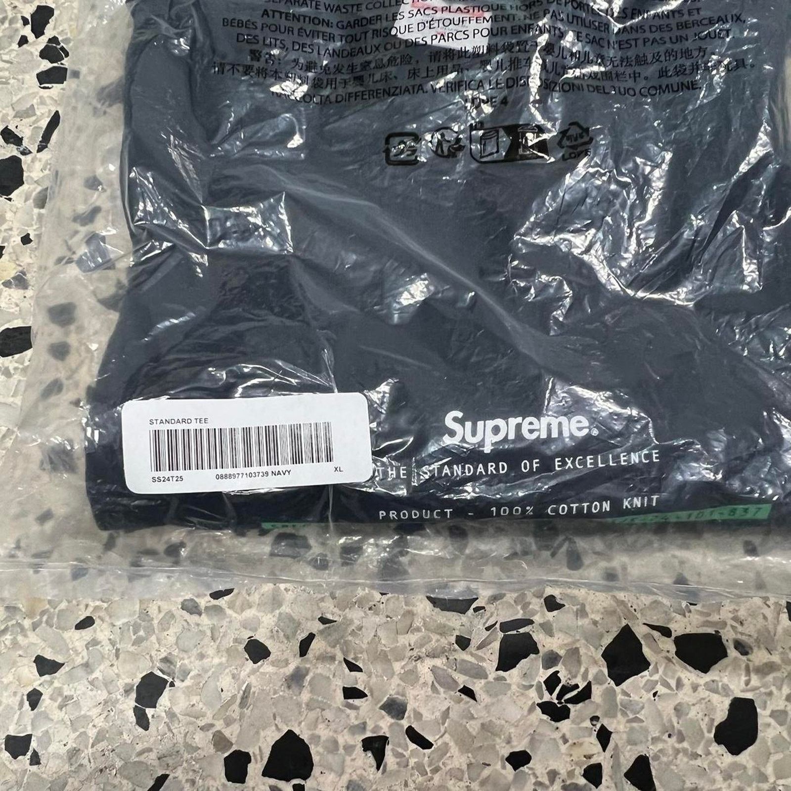 Supreme SUPREME SS 24 NAVY STANDARD TEE: Size US XL / EU 56 / 4 - 3 Thumbnail