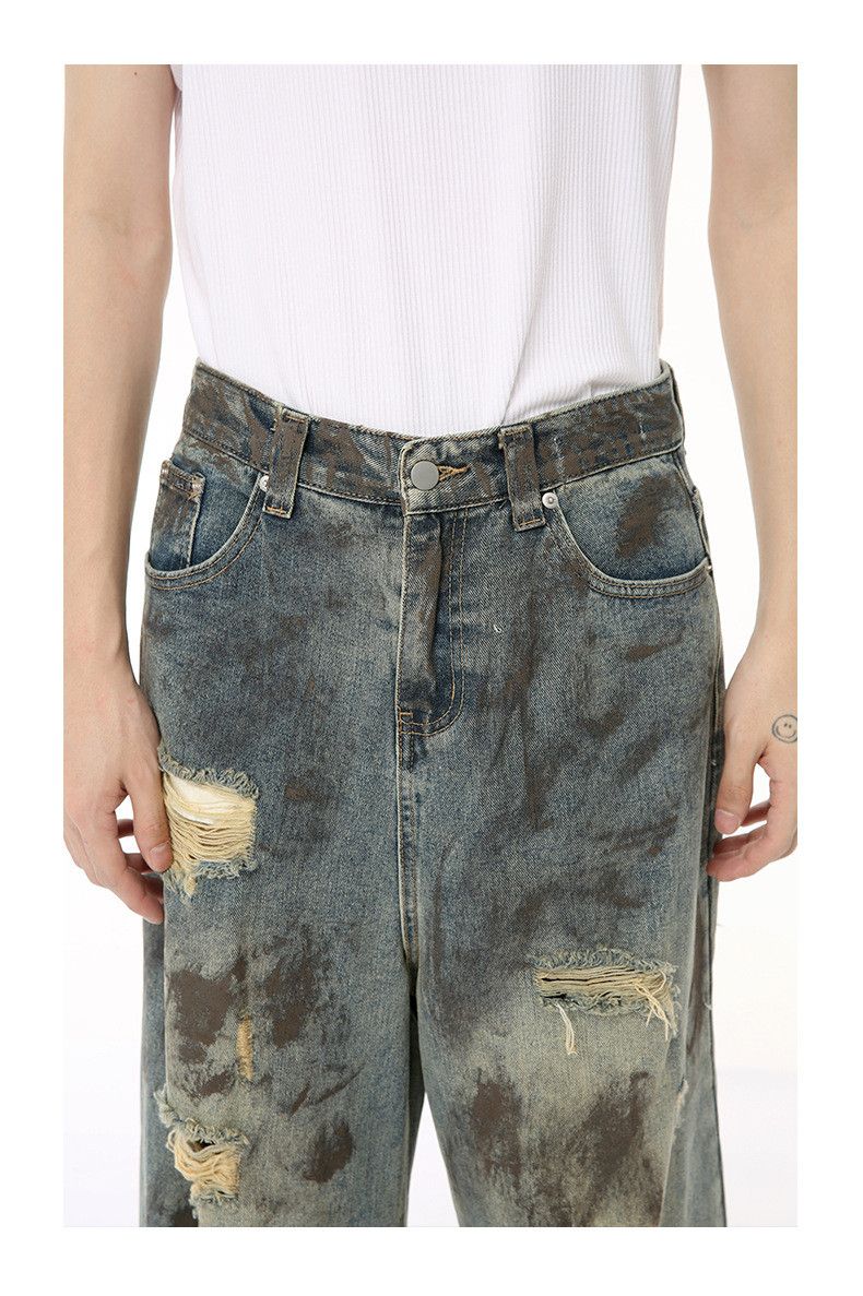 Japanese Brand × Vintage Hole Denim Ripped Jeans Size US 33 - 6 Thumbnail
