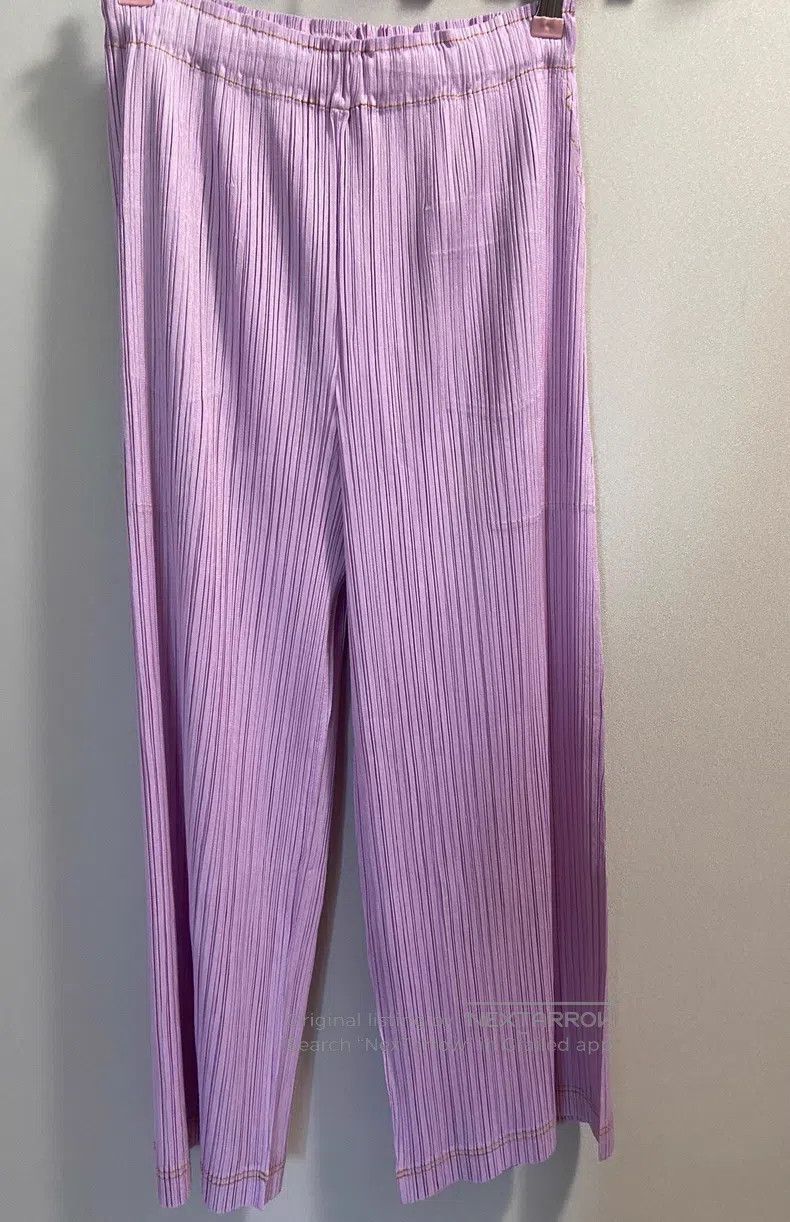 Issey Miyake Issey Miyake size:3 Purple Trousers Size 22" - 2 Thumbnail