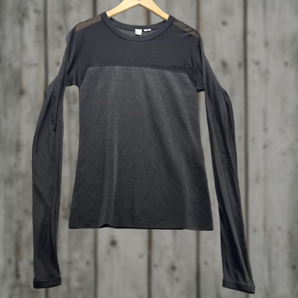 Vintage Toteme Top Womens L Black Semi Sheer Evening Blouse Viscose Crew Neck Long Sleeve Slim Jersey Casual Party/Cocktail Womens Size L / US 10 / IT 46 - 1 Thumbnail