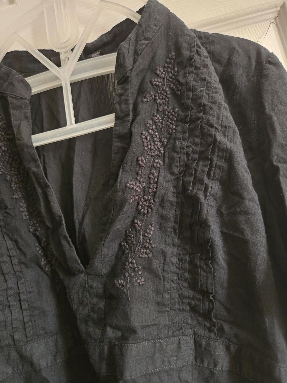 Analog A.N.A. Womens Blouse Sz XL Black Long Sleeve Top Shirt Semi Size XL / US 12-14 / IT 48-50 - 6 Thumbnail