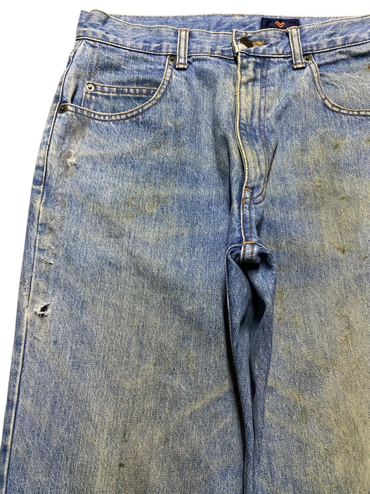 Valentino Vtg Mario Valentino Dirty Mud Wash Distressed Loose Jeans Size US 31 - 7 Thumbnail